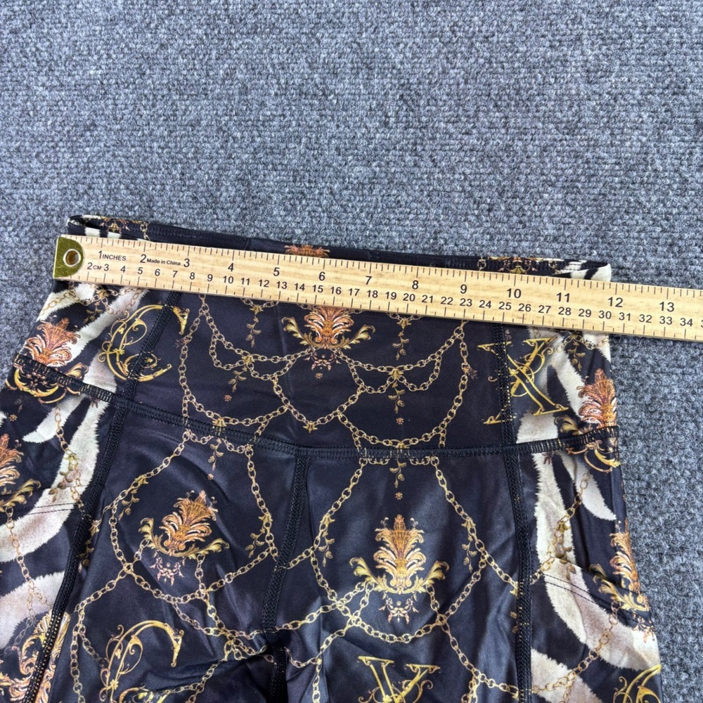 Camilla Leggings Womens XS Black Gold Baroque Animal Print High Rise Activewear - Picture 6 of 10